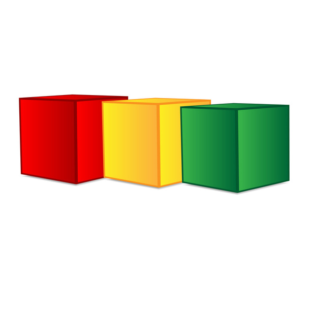 кубики разных цветов на белом фоне
 - Вектор,изображение