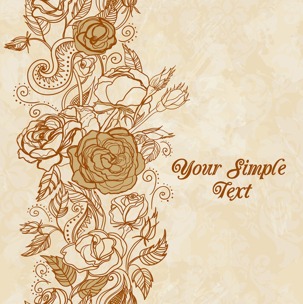 Floral background with roses - Vector, Image