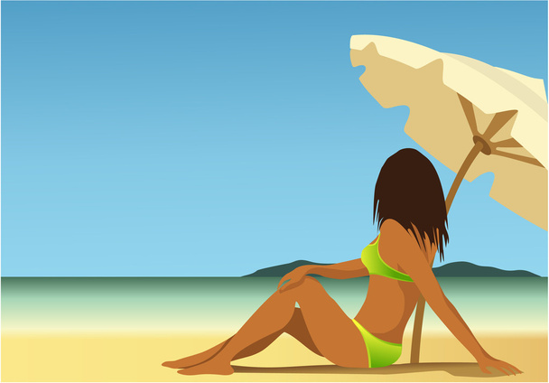 Отдых на пляже - Вектор,изображение