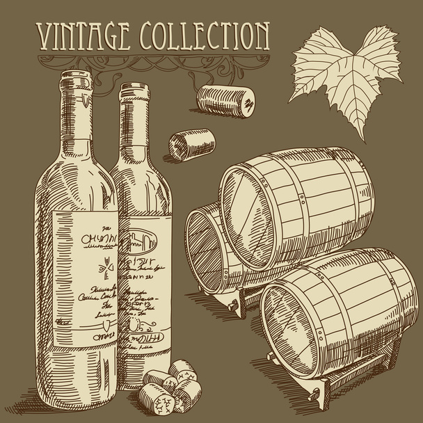Wine background - Vector, Imagen