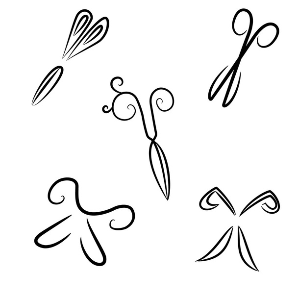 The set of scissors - Vettoriali, immagini