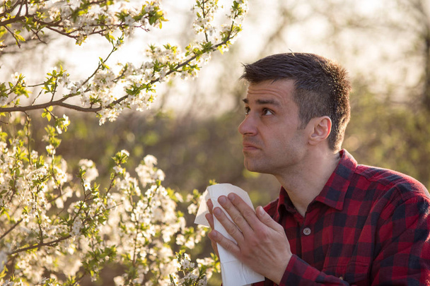 Άνθρωπος με αλλεργία στη γύρη - Φωτογραφία, εικόνα