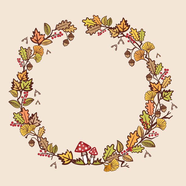 Fall Wreath - vector Illustration - Vector, Image