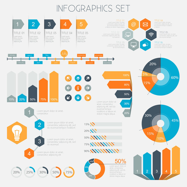 Infographic Elements - Data Analysis, Charts, Graphs - vector EPS10 - Vettoriali, immagini