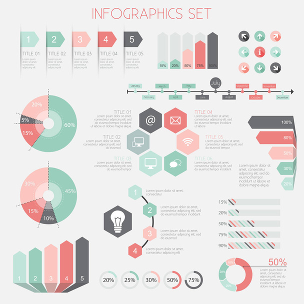 Infographic Elements - Data Analysis, Charts, Graphs - vector EPS10 - Вектор,изображение