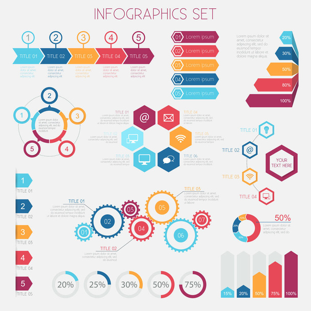Infographic Elements - Data Analysis, Charts, Graphs - vector EPS10 - Vettoriali, immagini