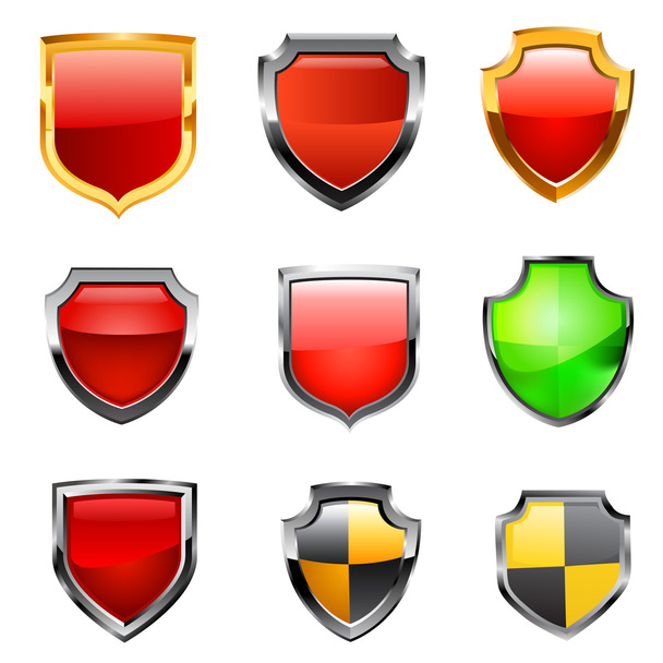 Shield icon set. Vector - Vetor, Imagem