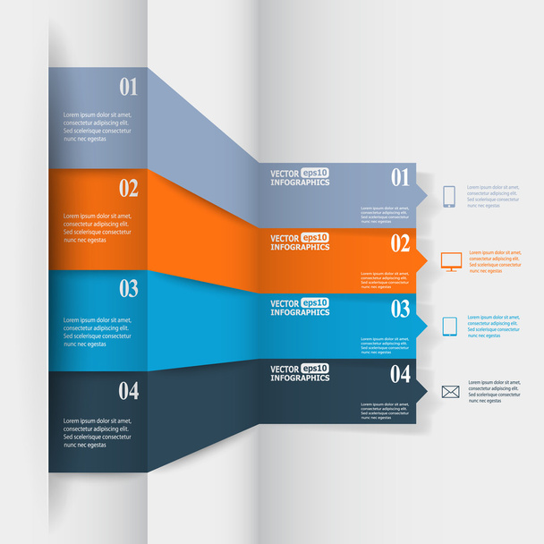 Abstract paper infografics - Вектор,изображение