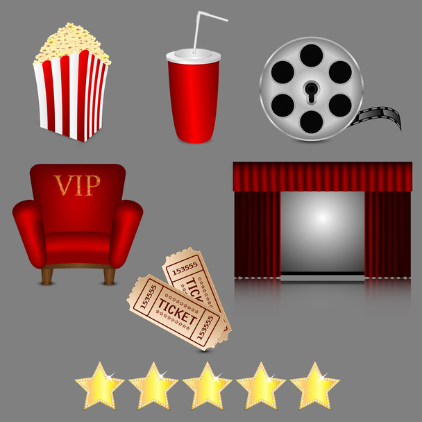 Icons of cinema - Vector, Image