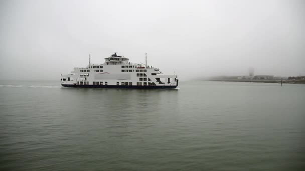 Ferry sailing in the foggy sea - Footage, Video