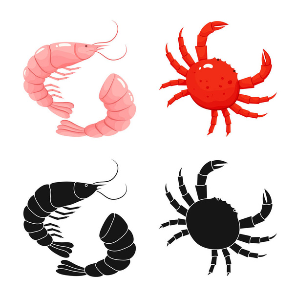 Vector illustration of fresh  and restaurant logo. Collection of fresh  and marine   stock vector illustration. - Vecteur, image
