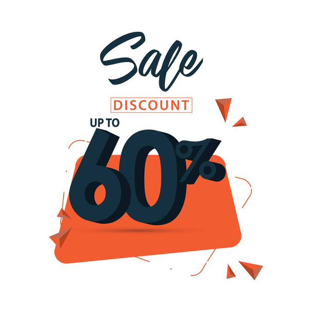 Sale Discount up to 60% Vector Template Design Illustration - Вектор,изображение