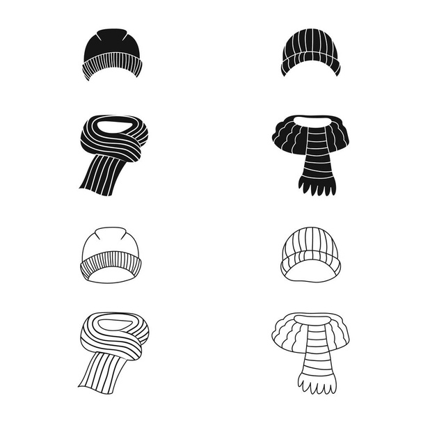 Vector illustration of clothes  and texture sign. Collection of clothes  and weather  stock vector illustration. - Вектор,изображение