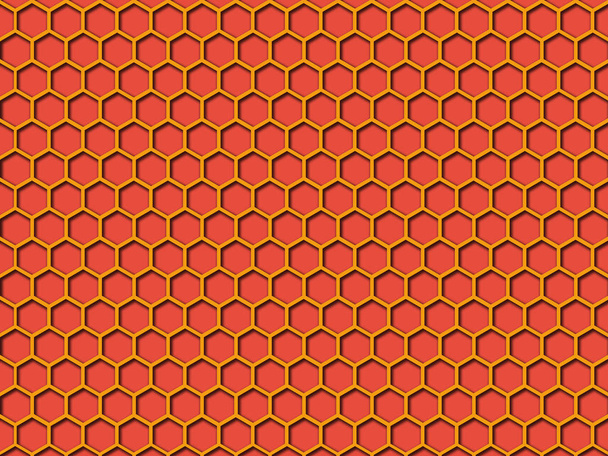 赤色ハニカムパターン背景 - 写真・画像