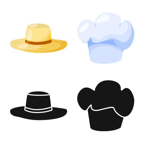 Isolated object of clothing and cap icon. Set of clothing and beret stock symbol for web. - Вектор, зображення