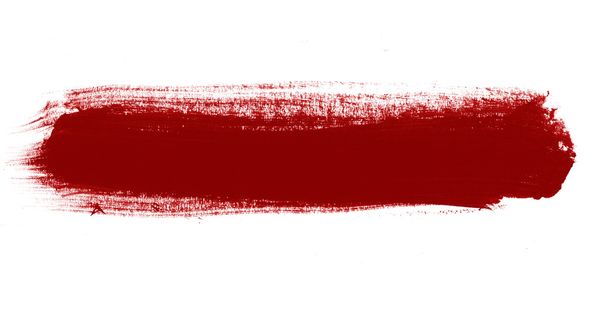 Red hand painted brush stroke daub background - Photo, image