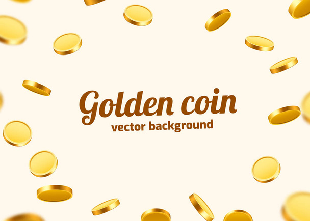 Realistic Gold Coins explosion. Isolated on transparent background. - Вектор,изображение