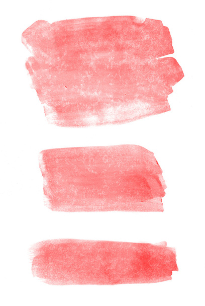 Pink hand painted brush stroke watercolor stains - Foto, Imagem