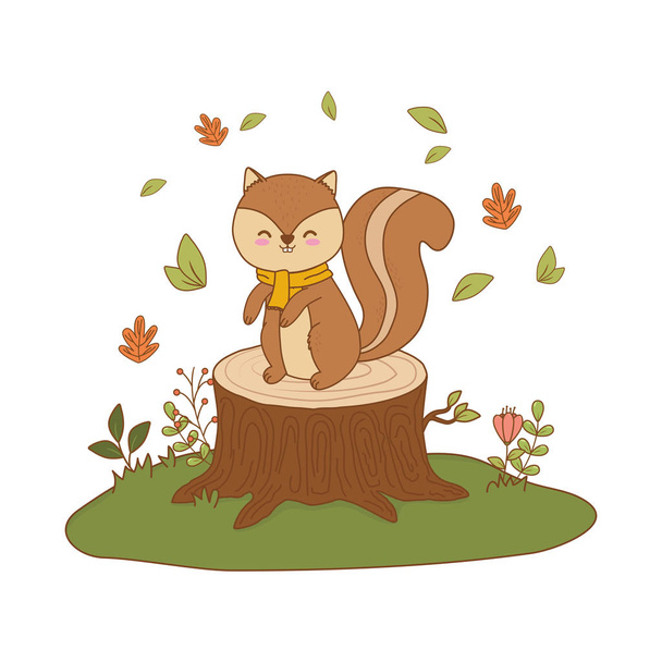 esquilo bonito no campo personagem floresta
 - Vetor, Imagem