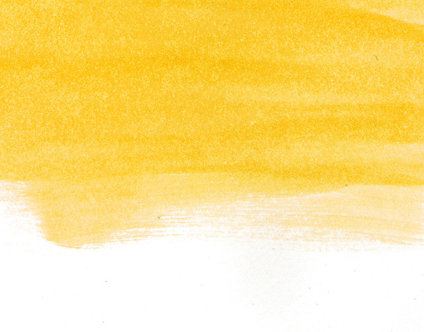 Yellow abstract hand painted watercolor background - Photo, Image