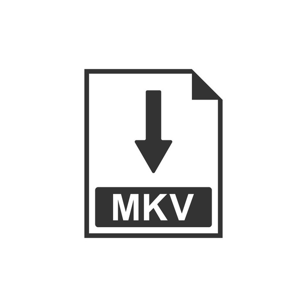 MKV file document icon. Download MKV button icon isolated. Flat design. Vector Illustration - Vector, Image