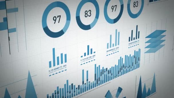 Bedrijfsstatistieken, markt data en infographics layout/4k-animatie van een set van Design Business en markt data analyse en rapporten, met infographics, Bar stats, grafieken en diagrammen - Video