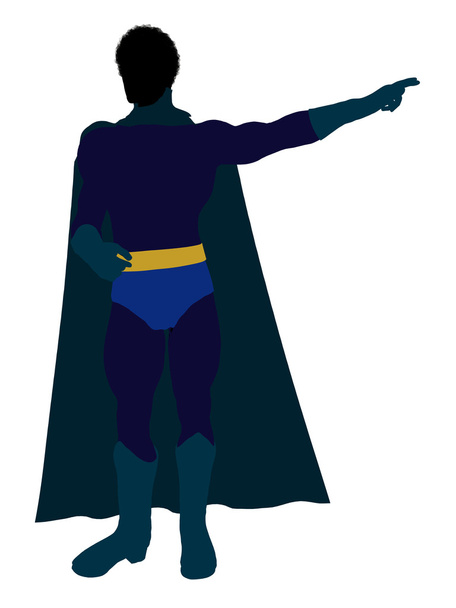africké americké super hrdina ilustrace silhoue - Fotografie, Obrázek