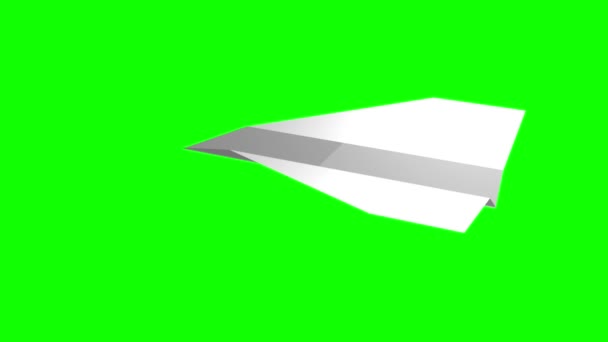 beyaz kağıt uçak arka planda uçan 3d model animasyon - Video, Çekim