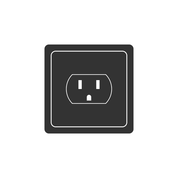 Electrical outlet in the USA icon isolated. Power socket. Flat design. Vector Illustration - Vector, Image
