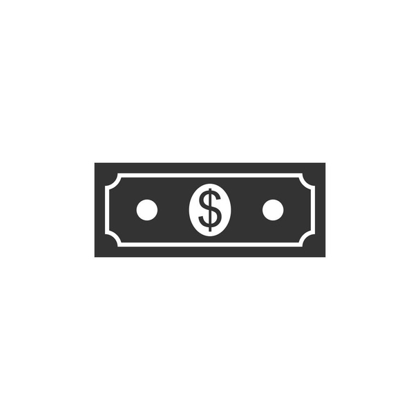 Papel moneda dólares americanos icono de efectivo aislado. Signo de billete de dólar. Diseño plano. Ilustración vectorial
 - Vector, imagen