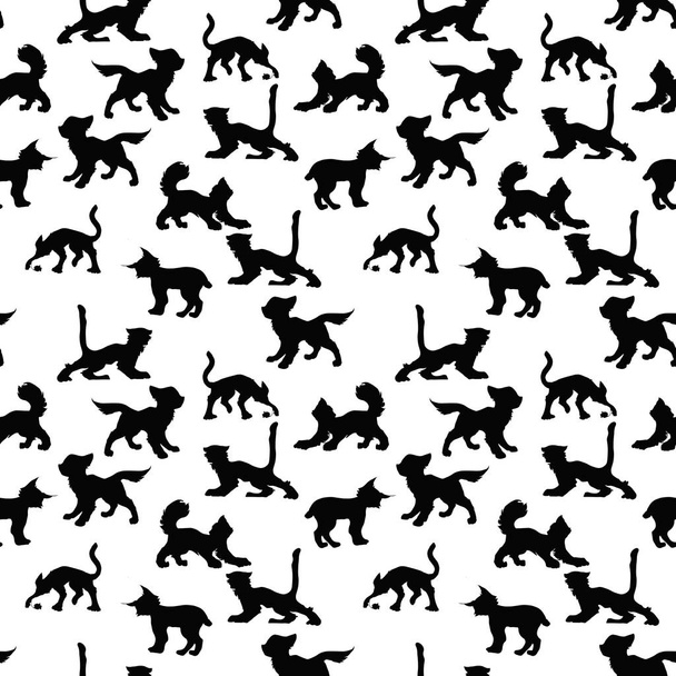 Cats, Template, Black and white - Wektor, obraz