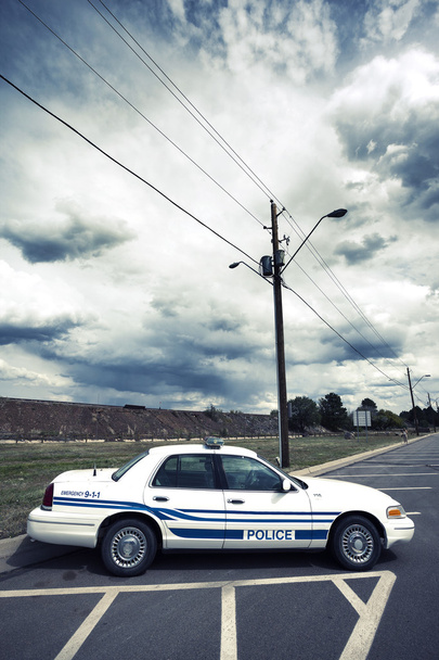 Vertical view of cop car - Foto, Imagen