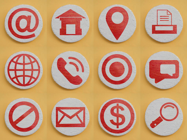 Set of main icons for web site or mobile application. Realism - Photo, Image