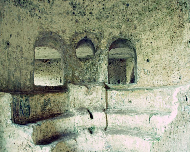 Turkey, Kirklareli, Kiyikoy. Monastery of St. Nicholas on  border of Turkey and Bulgaria. Christian temple in  rock, built in 15th century. under protection of UNESCO. - Photo, Image