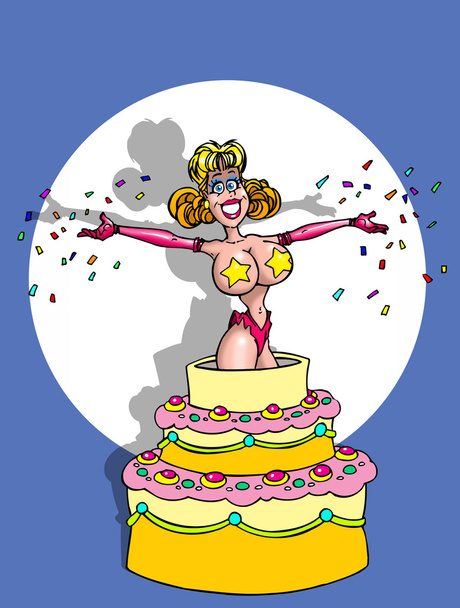 cartoon strip girl from cake - Foto, Imagen