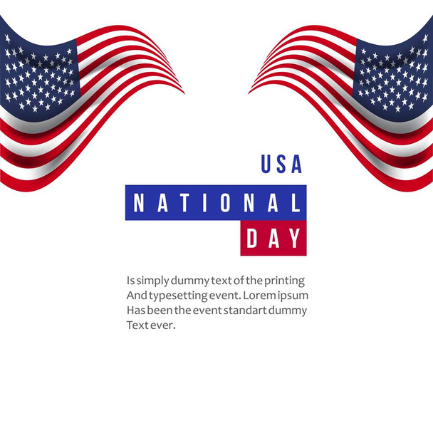 USA National Day Vector Template Design Illustration - Vector, Image