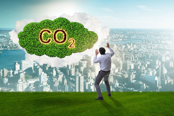 Concepto ecológico de las emisiones de gases de efecto invernadero
 - Foto, Imagen