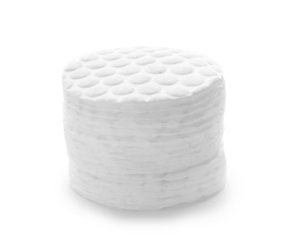 Stack of cotton pads on white background - Foto, Bild