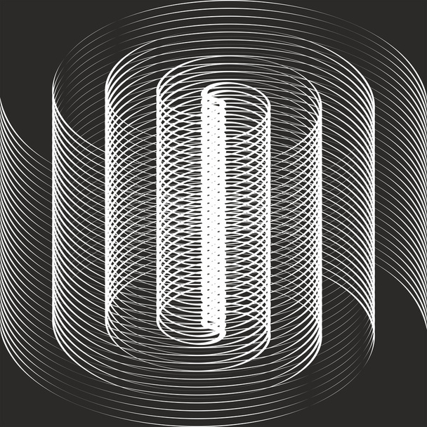 Egy fekete-fehér spirál optikai csalódás - Vektor, kép