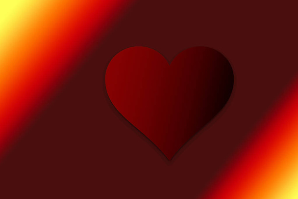 愛の概念として赤のハート型にバレンタインデーの背景 - 写真・画像