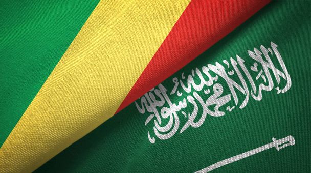 Kongo und Saudi-Arabien flaggen Textilstoffe - Foto, Bild