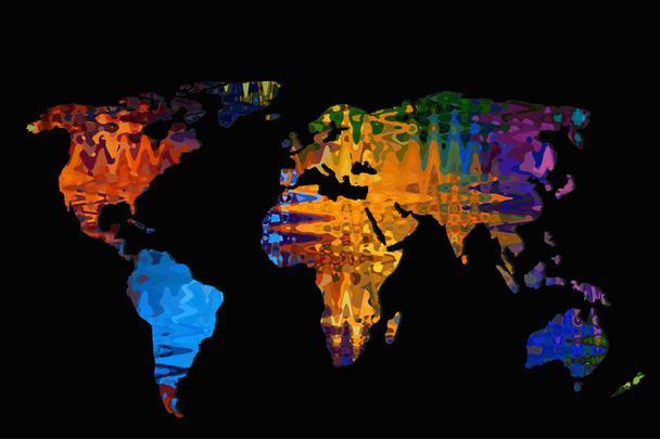 Tracciato approssimativamente la mappa del mondo come concetti di business globali - Foto, immagini