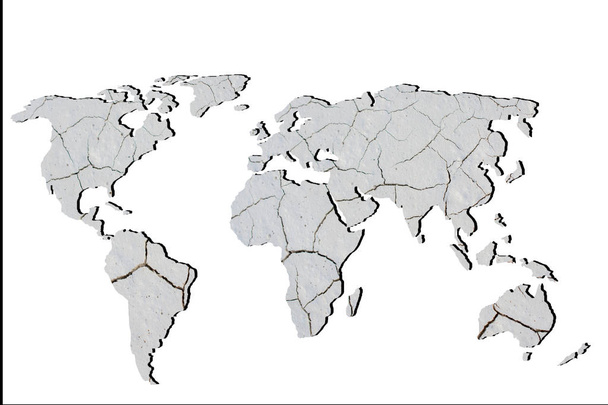 Carte du monde avec fond fissuré
 - Photo, image