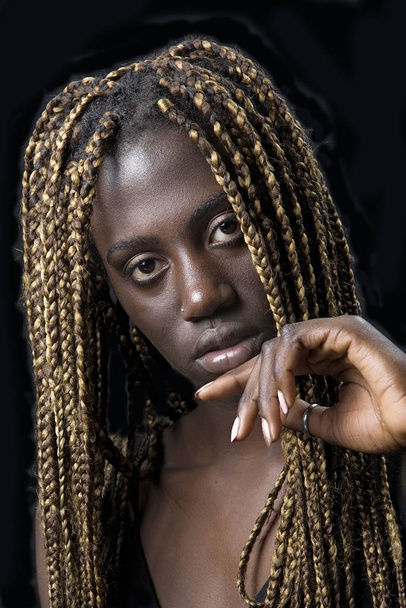 Young black woman studio portrait - Foto, Imagen