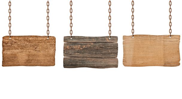 panneau en bois avec chaîne suspendue message de fond
 - Photo, image