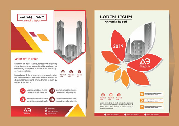A modern business cover brochure layout with shape vector illustration - Vector, Image