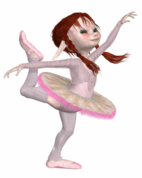Toon goblin ballerina - houding pose - Foto, afbeelding