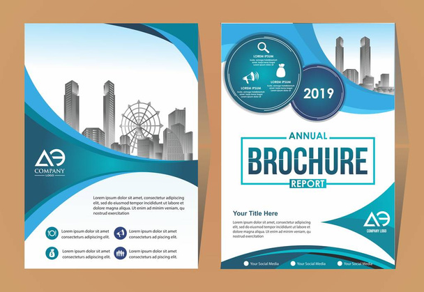 Een moderne Business cover brochure layout met shape vector illustratie - Vector, afbeelding