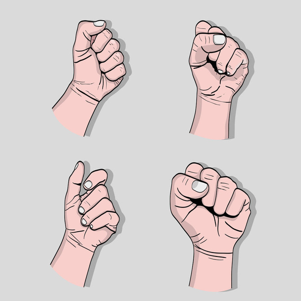 set power hand strong protest - Vector, Image