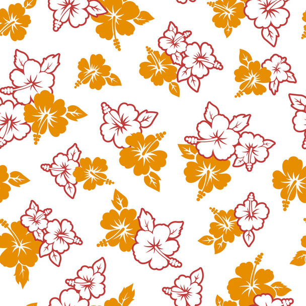 A flower pattern illustration of the Hibiscus. - Vektör, Görsel